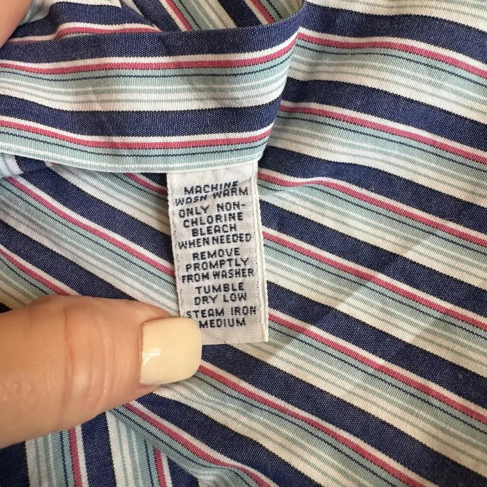 Ralph Lauren Blake Button Down Shirt Mens Size Large Cotton Blue Striped - Picture 7 of 10